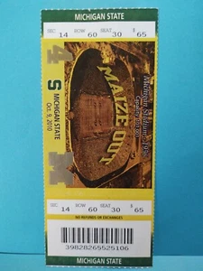 MICHIGAN STATE at MICHIGAN Full Football Ticket Stub 10/9/2010  - Bild 1 von 3