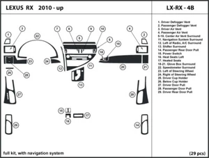 Carbon Fiber Dash Trim Kit for Lexus RX350 2010-2012 with navigation system - Picture 1 of 1