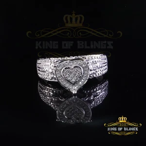 Weißer echter Diamant 0,10ct 925 Sterling Silber Damen Verlobung Herz Ring Größe 7 - Bild 1 von 12