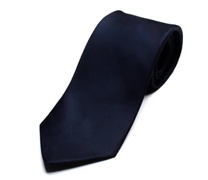 DRAKE'S London tie(DR1AAS-23692-01) 50oz Royal Twill solid tie NAVY - Picture 1 of 8