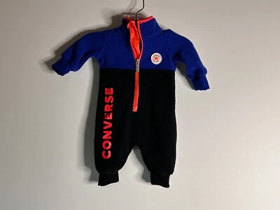 匡威蓝色黑色抓绒连体裤,尺寸新生儿 — 第 1/4 张图片