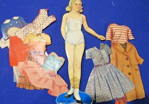 Papierpuppen 60er Jahre Mary Lou und Kleidung ac - Bild 1 von 5