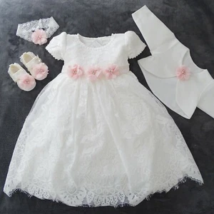 SET de 5 piezas vestido de bautizo + diadema + corneta + bolero + zapatos 62,68,74,80,86,92,98 - Imagen 1 de 8