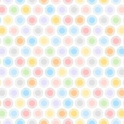 100% Cotton Flannel Fabric  - 1 yard Pastel Sun print - Quilt, Craft, Sew - Image 1 of 2
