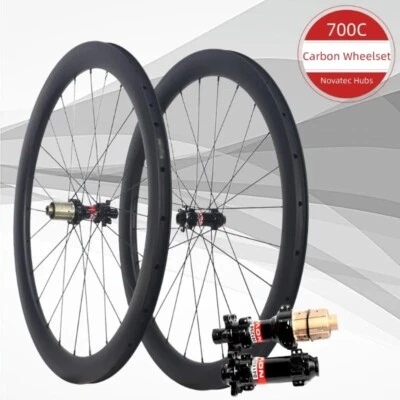 Gravel Road Bike Carbon Fiber Wheelset 700C Tubular Tubeless Bicycle Wheels - Image 1 of 4