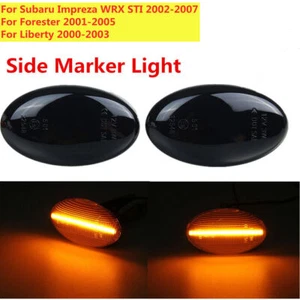 LED Side Marker Indicators Light Black Lens For Subaru Impreza WRX STI Liberty - Picture 1 of 6