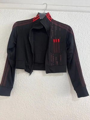 Chaqueta Alexander Wang x Adidas Colaboración Recortada Cremallera Negra Delantera. Foto 1 de 4
