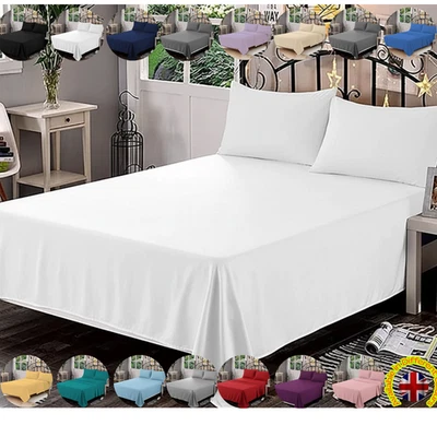 MISTYMORNING ✨ Luxury Egyptian Cotton Flat Sheet 200TC – Ultra Soft & Smooth – Elegant Sleep”