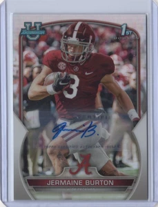 JERMAINE BURTON NCAA 2022 Bowman Chrome U Refractor RC Auto 385/499 #62 Card - Picture 1 of 2