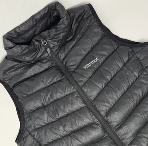 Chaleco acolchado Marmot 800 Fill plumón de ganso para hombre mediano negro al aire libre - Imagen 1 de 11