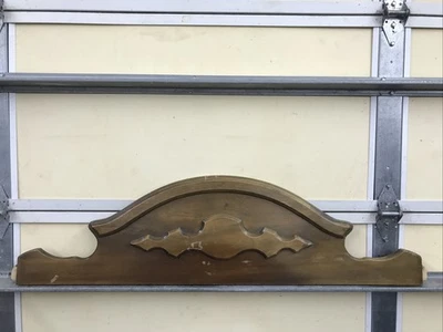 "Pedimento arquitectónico antiguo ornamentado tallado madera recuperada sobre puerta - 48""" Foto 1 de 4