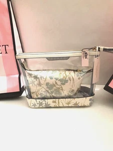 Victoria’s Secret The Victoria Floral Beauty Bag Duo Bridal Cornflower NWT - Picture 1 of 4
