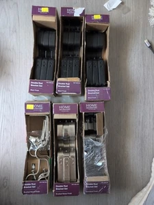 6 Pack Lot HOME DECORATORS DOUBLE ROD BRACKET SET BLACK, Nickel, Gunmetal - Picture 1 of 1