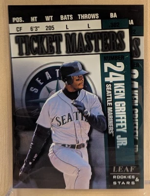 1998 Leaf R&S TICKETMASTERS NO3 Кен Гриффи младший Алекс Родригес РЕДКАЯ ВСТАВКА /2500 - Изображение 1 из 2