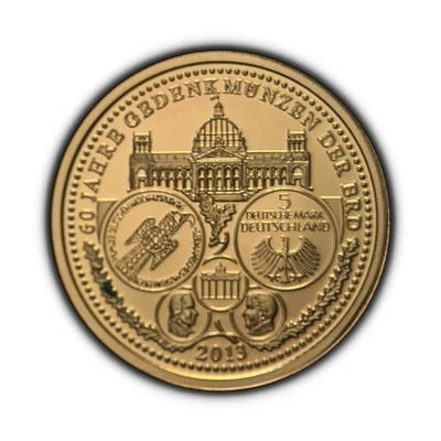 ALEMANIA. 2013, Medalla, Oro - Monedas Conmemorativas BRD Reichstag Eagle Brandeburgo Foto 1 de 3