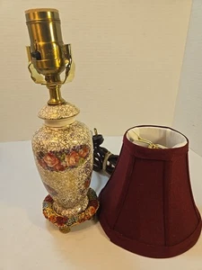 Antique Deco English Chintz Lamp Pr Floral Cottagecore Pretty Boudoir Porcelain - Picture 1 of 9