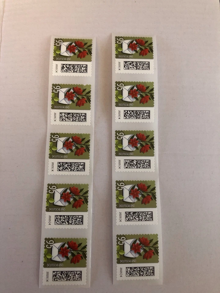 Deut. Post 10 x 0 95€ Briefmarken Blumenbrief Selbstklebend Aus Markenbox Neu ! - Bild 1 von 3