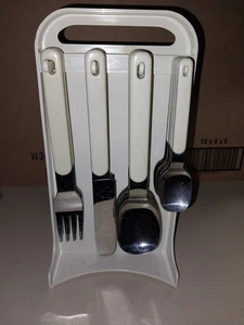 MCM vintage Japan tan hanging stainless steel silverware (missing few pieces) - Picture 1 of 5