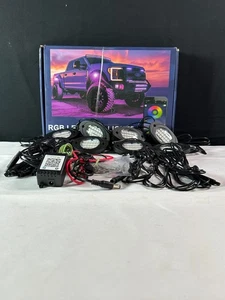 Black 3 Watts 12V RGB Bluetooth App Control Vehicle LED Rock Lights - Picture 1 of 12