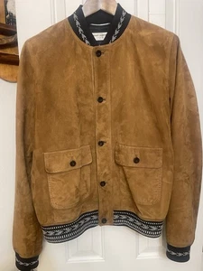 2017 Saint Laurent Lamb skin Suede Bomber Jacket 54 - Picture 1 of 13