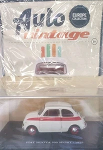 Automodello Fiat Nuova 500 Sport 1959 Auto Vintage Collection Scala 1:24 Italia  - Foto 1 di 2