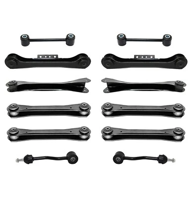 Kit de suspensión delantera trasera de 12 piezas brazos de control superiores e inferiores para Jeep TJ Wrangler Foto 1 de 4