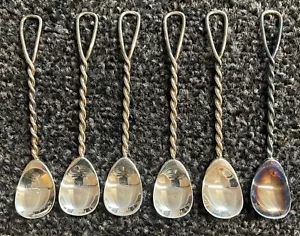 WMF 6 CUCHARAS MOK TALLO GIRADO MANGO GIRADO PLATEADO 90 SIN USAR COMO NUEVO - Imagen 1 de 3