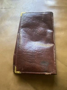 bin borsa/portafoglio vintage vera pelle marrone castagno vedi descrizione - Foto 1 di 8