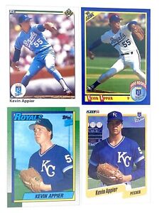 1990 Topps Fleer Score Upper Deck KEVIN APPIER Kansas City Royals NM 4-card lot!