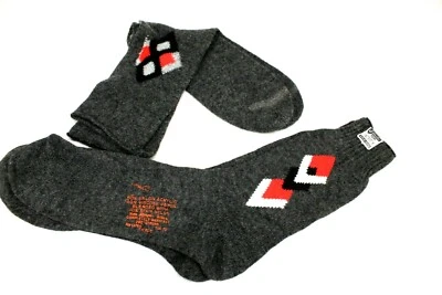 VTG Men's Acrylic Rayon Blend Dress Socks Gray W Pattern 1940-50s NOS VTG+ 1 - Image 1 of 4