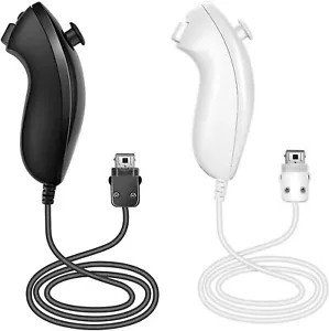 1/2er-Pack Wii Nunchuck schwarz weiß für Nintendo Nunchucks für Nintendo Wii/Wii U - Bild 1 von 18