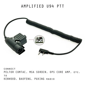 Amplified U94 PTT connect Peltor Comtac or MSA Sordin to Kenwood / Baofeng Radio - Picture 1 of 2