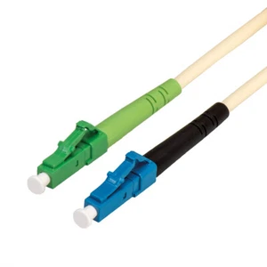 Glasfaserkabel 9/125µm, LC UPC / LC APC Stecker, simplex, elfenbeinfarben, 5 m - Bild 1 von 3
