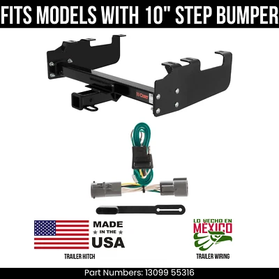 Сцепное устройство для прицепа 1997 Ford F250 HD с 4-контактной проводкой подходит с 10-дюймовым шагом bmpr Curt 6K - Изображение 1 из 3