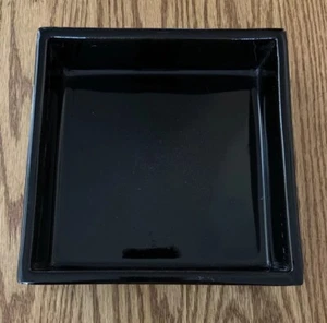 VTG Japanese Flower Vase Pottery SUIBAN IKEBANA KADO SADO Square Black 7” - Picture 1 of 5