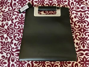 Metric bag Black Silver Leather Tote Purse Porsche Design Made in Italy - Picture 1 of 15