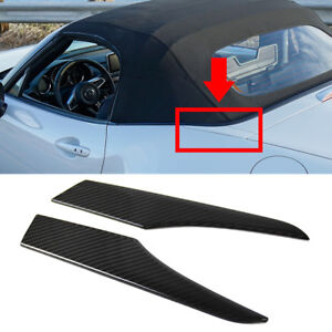 Fit FOR Mazda MX-5 MX5 Miata Convertible Rear Trunk Garnish Trim Carbon Fiber