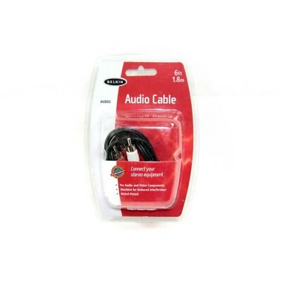 BELKIN CABLE AUDIO 1.8M NICKEL FOR HOME THEATRE CD DVD VCR TAPE PLAYER F8V230-06 - Image 1 of 2