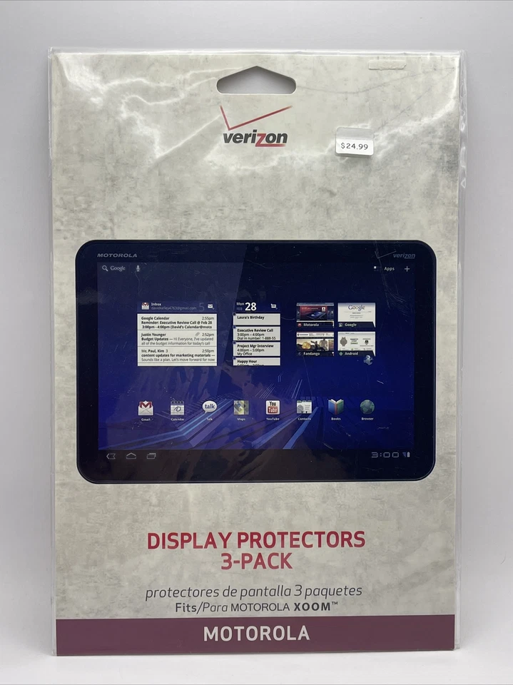 Motorola Xoom Tablet Screen Protector MOTMZ600 8.75" x 5.75" 2 pc Open Package - Image 1 of 4