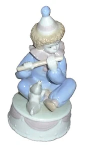 Meico VTG Boy Clown Playing Flute w Puppy Dog Porcelain Figurine Music FEELINGS - Picture 1 of 8