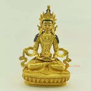 "Estatua de cobre Patan dorada tallada a mano de 9"" Aparmita/Amitayus/Tsepame" - Imagen 1 de 4