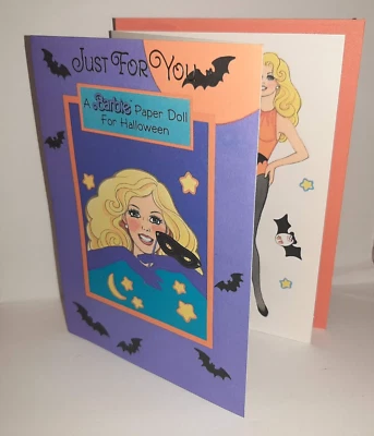Barbie Vintage Gibson Halloween Paper Doll Play Card 1989 w/Envelope 80s - Image 1 of 4