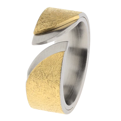 Ernstes Design Ring R722 Edelstahl Gelbgold beschichtet - Bild 1 von 3