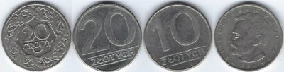 Poland, Selection of 4 coins: 1923, 184, 1988, 1989, circulated - Image 1 of 4