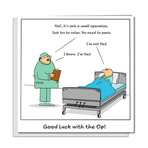 Funny Surgery Card Hip Knee Operation Get Well Hospital Humorous Humour - Picture 1 of 7