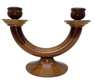 Wooden Candlelabra Two Arm - Picture 1 of 11