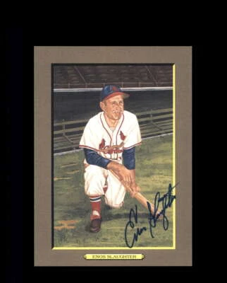 Enos Slaughter JSA Coa Signed Perez Steele Great Moments Postcard Autograph - Image 1 of 2