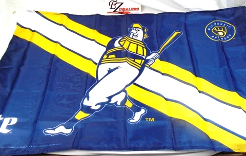 Milwaukee Brewers Miller Lite 3’x5’ Flag Banner NEW Bernie Brewer 2023 FREE SHIP Cover