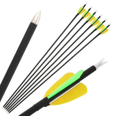 31" Archery Carbon Arrows 2" Turkey Feather SP500 Hunting Compound Recurve Bow  - Image 1 of 4