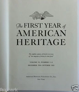 "The First Year of American Heritage" (1954-55) 6 Total Issues in Large Book... - Picture 1 of 12